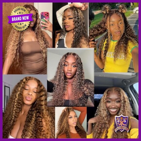 Deep Wave Human Hair Bundles with Lace Closure, 14-20+14 Inch Lengths